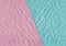 Pink, blue blank crumpled and grungy textured paper background