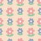 Pink and blue floral lines repeat seamless pattern abstract design