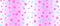 Pink and Blue Flowers Pattern in Pastel Pink and White Banner Background