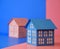Pink and Blue Gender Houses Separted