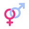 Pink and blue gender symbol of hetero