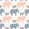 Pink and Blue Kids Elephants Silhouette Seamless