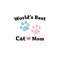 Pink and blue paw print with hearts. World`s best cat mom. Happy Mother`s Day
