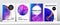 Pink Blue Purple Punk Vector Cover Layout. 3D Liquid Shapes Minimal Cover Template. Big