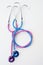 Pink and blue stethoscopes