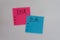 Pink and blue sticky note to do list for 2018