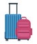 pink and blue suitcases