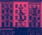 Pink and blue wall of windows on New York City buildings