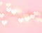 Pink blurred hearts background. Valentine`s day texture. Soft blur