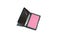 Pink blusher in black compact box with mirror