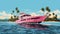 Pink Boat in Miami Beach