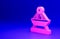 Pink Boat swing icon isolated on blue background. Childrens entertainment playground. Attraction riding ship, swinging