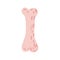 Pink bone isolated on white background. Simple bone size middle sketch hand drawn in style doodle