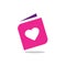 Pink Book And Heart Shape Love Symbol, Logo Design, Icon Concept, Vector Illustration