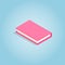 Pink book icon, isometric 3d style