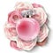 Pink bottle women`s perfume with beautiful paper flowers.Beauty and cosmetics background. Use for advertising flyer