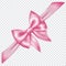 Pink bow with diagonally ribbon