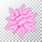 Pink bow ribbon 3d decor element package Shiny color satin decoration gift present isolated white transparent background