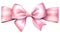 Pink Bows Silk Satin Bow Watercolor Illustration AI Generated