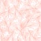 Pink branches of christmas pine watercolor pattern.