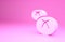 Pink Bread loaf icon isolated on pink background. Minimalism concept. 3d illustration 3D render