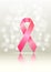 Pink breast cancer awareness ribbon