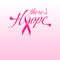 Pink Breast Cancer Ribbon with word Hope