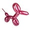 Pink bright balloon dog isolated on the white background