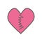 Pink broken heart icon symbol