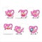 Pink broken heart love cartoon character bring information board