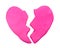 Pink broken heart shape plasticine clay
