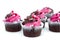 Pink and Brown Chocolate Muffins White Small Hearts for Party