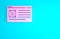 Pink Browser window icon isolated on blue background. Minimalism concept. 3d illustration 3D render
