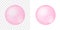 Pink bubble on transparent and white background. Cherry or strawberry bubble gum. Element of soap foam, bath suds