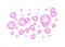 Pink bubble on a white isolated background.. Fizzing air or water bubbles on white background. Fizzy sparkles. Gum