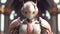 pink bunnies robot character ray tracing. Robot Metal Body army special force cyborg