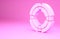 Pink Business lifebuoy icon isolated on pink background. Rescue, crisis, support, team, partnership, bankruptcy