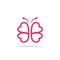 Pink Butterfly Heart Wing Logo Template Illustration Design. Vector EPS 10