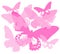 Pink Butterfly Silhouette Background