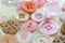 Pink Buttons and Decorative Pin