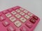 the pink calculator buttons are a little dusty