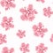 Pink camelia peony flowers seamless pattern.