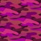 Pink camouflage seamless vector pattern.