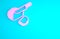 Pink Canadian peameal bacon icon isolated on blue background. Minimalism concept. 3d illustration 3D render