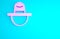 Pink Canadian ranger hat uniform icon isolated on blue background. Minimalism concept. 3d illustration 3D render