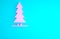 Pink Canadian spruce icon isolated on blue background. Forest spruce. Minimalism concept. 3d illustration 3D render