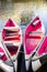 Pink canoe boats