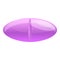 Pink capsule icon, cartoon style