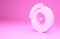 Pink Car brake disk with caliper icon isolated on pink background. Minimalism concept. 3d illustration 3D render