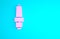 Pink Car spark plug icon isolated on blue background. Car electric candle. Minimalism concept. 3d illustration 3D render